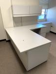 Used L-shape Desk With Grey Laminate Finish - Overhead - ITEM #:120325 - Thumbnail image 3 of 8