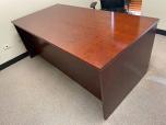 Used Executive Desk Set - Mahogany Veneer Finish W Credenza - ITEM #:120326 - Img 4 of 8