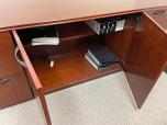 Used Executive Desk Set - Mahogany Veneer Finish W Credenza - ITEM #:120326 - Thumbnail image 6 of 8