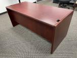 Used Desk With Mahogany Laminate Finish - Single Pedestal - ITEM #:120328 - Thumbnail image 3 of 4