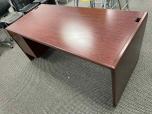 Used Desk With Mahogany Laminate Finish - Single Pedestal - ITEM #:120328 - Thumbnail image 4 of 4