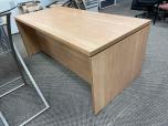 Used Desk With Oak Veneer Finish - Single Pedestal - ITEM #:120330 - Img 5 of 5
