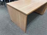 Used Desk With Oak Veneer Finish - Single Pedestal - ITEM #:120330 - Thumbnail image 4 of 5