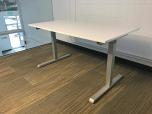 Used Sit Stands - White Laminate - Silver Frame - Crankable - ITEM #:120337 - Thumbnail image 1 of 2