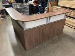 Used Used Reception Desk With Walnut Laminate Finish 