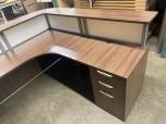 Used Reception Desk With Walnut Laminate Finish - ITEM #:120338 - Img 4 of 7
