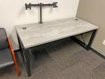 Used Desk - Grey Laminate - Black Wood Frame - ITEM #:120341 - Img 3 of 5