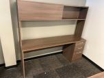 Walnut Laminate Desk with Overhead Hutch - ITEM #:120342 - Img 1 of 3