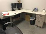 Used Used L-Shape Desk With P-Top - Knoll Equity 