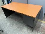 Used Desk - Light Cherry Laminate - Charcoal Base - ITEM #:120353 - Img 3 of 8
