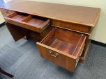 Used Desk Credenza Set - Classic Leather Inlay top - ITEM #:120355 - Img 7 of 8