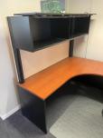 U-Shape Reception Desk with Hutch, Cherry & Black - ITEM #:120361 - Img 4 of 5