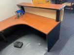U-Shape Reception Desk with Hutch, Cherry & Black - ITEM #:120361 - Img 5 of 5