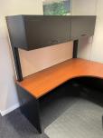 Used Reception Desk - U-Shape - Cherry And Black - ITEM #:120361 - Img 3 of 5