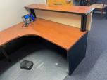 Used Reception Desk - U-Shape - Cherry And Black - ITEM #:120361 - Img 5 of 5