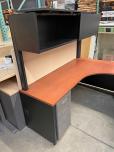 Used Desks - L-Shape or U-shape - Cherry and Black - ITEM #:120364 - Img 10 of 14
