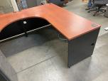 Used Desks - L-Shape or U-shape - Cherry and Black - ITEM #:120364 - Img 11 of 14