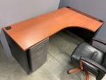 Used Desks - L-Shape or U-shape - Cherry and Black - ITEM #:120364 - Img 14 of 14