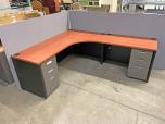 Used Desks - L-Shape or U-shape - Cherry and Black - ITEM #:120364 - Img 2 of 14