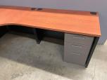 Used Desks - L-Shape or U-shape - Cherry and Black - ITEM #:120364 - Img 4 of 14