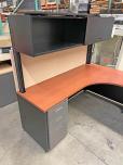 Used Desks - L-Shape or U-shape - Cherry and Black - ITEM #:120364 - Img 6 of 14