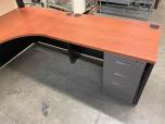 Used Desks - L-Shape or U-shape - Cherry and Black - ITEM #:120364 - Img 7 of 14