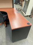 Used Desks - L-Shape or U-shape - Cherry and Black - ITEM #:120364 - Img 8 of 14