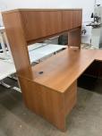 Used Hon L-Shape Desk With Hutch - Walnut Laminate - ITEM #:120366 - Img 2 of 6