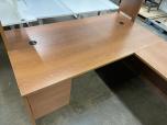 Used Hon L-Shape Desk With Hutch - Walnut Laminate - ITEM #:120366 - Img 3 of 6