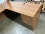 Used Hon L-Shape Desk With Hutch - Walnut Laminate - ITEM #:120366 - Img 4 of 6
