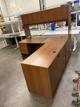 Used Hon L-Shape Desk With Hutch - Walnut Laminate - ITEM #:120366 - Img 5 of 6