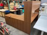 Used Hon L-Shape Desk With Hutch - Walnut Laminate - ITEM #:120366 - Img 6 of 6