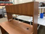 Used Hon Desk With Overhead Hutch - Walnut Laminate - ITEM #:120367 - Img 4 of 6