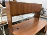 Used Hon Desk With Overhead Hutch - Walnut Laminate - ITEM #:120367 - Img 5 of 6