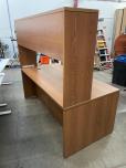 Used Hon Desk With Overhead Hutch - Walnut Laminate - ITEM #:120367 - Img 6 of 6
