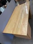 Used Desk With Solid Oak Top And Glass - ITEM #:120369 - Img 2 of 5