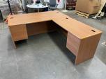 Used L-Shape Desk - Oak Laminate Finish - ITEM #:120370 - Img 2 of 10