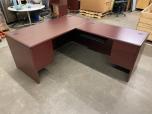 Used L-Shape Desk - Mahogany Laminate - ITEM #:120373 - Img 4 of 12