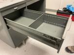 Used Tank Desk - Grey Finish - Grey Tweed Top - ITEM #:120374 - Img 8 of 9