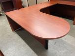 Used U-Shape Desk Set With Hutch - Cherry Laminate - ITEM #:120376 - Img 2 of 7