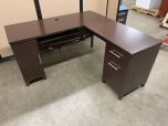 Used L-Shape Desk - Mahogany Laminate - ITEM #:120379 - Img 1 of 5