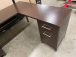 Used L-Shape Desk - Mahogany Laminate - ITEM #:120379 - Img 2 of 5
