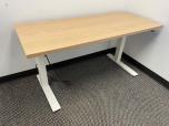 Used Haworth Electronic Sit Stand Desk - Oak Laminate - ITEM #:120380 - Img 1 of 5