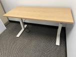 Used Haworth Electronic Sit Stand Desk - Oak Laminate - ITEM #:120380 - Img 2 of 5