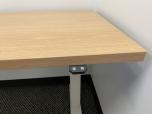 Used Haworth Electronic Sit Stand Desk - Oak Laminate - ITEM #:120380 - Img 3 of 5