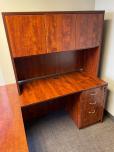 Used L-Shape Desk With Overhead Hutch - ITEM #:120383 - Img 3 of 5