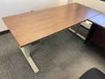 Used U-Shape Sit Stand Desk Set - Walnut Laminate - ITEM #:120385 - Img 3 of 8