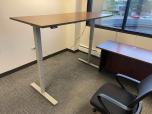 Used U-Shape Sit Stand Desk Set - Walnut Laminate - ITEM #:120385 - Img 4 of 8