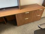 Used U-Shape Sit Stand Desk Set - Walnut Laminate - ITEM #:120385 - Img 7 of 8