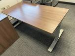 Used L-Shape Sit Stand Desk - Walnut - ITEM #:120386 - Img 11 of 14